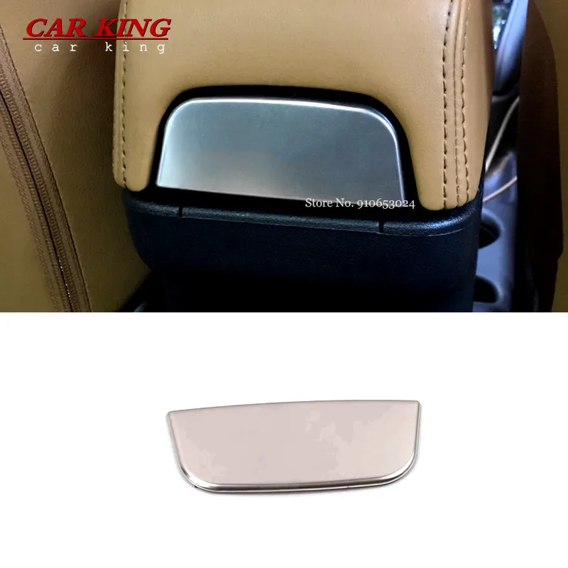 

For Nissan Kicks 2017-2021 Stainless steel LHD Car Rear Armrest Storage box Sequins Cover Trim Car-Styling Accessories 1pcs