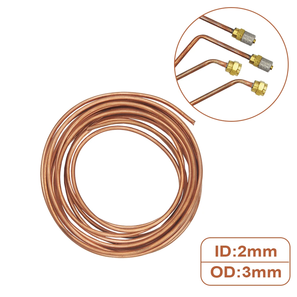 1M D2x3mm Hydraulic Oil Copper Tube For 1:14 RC Excavator Loader DIY Toy Car Model Parts