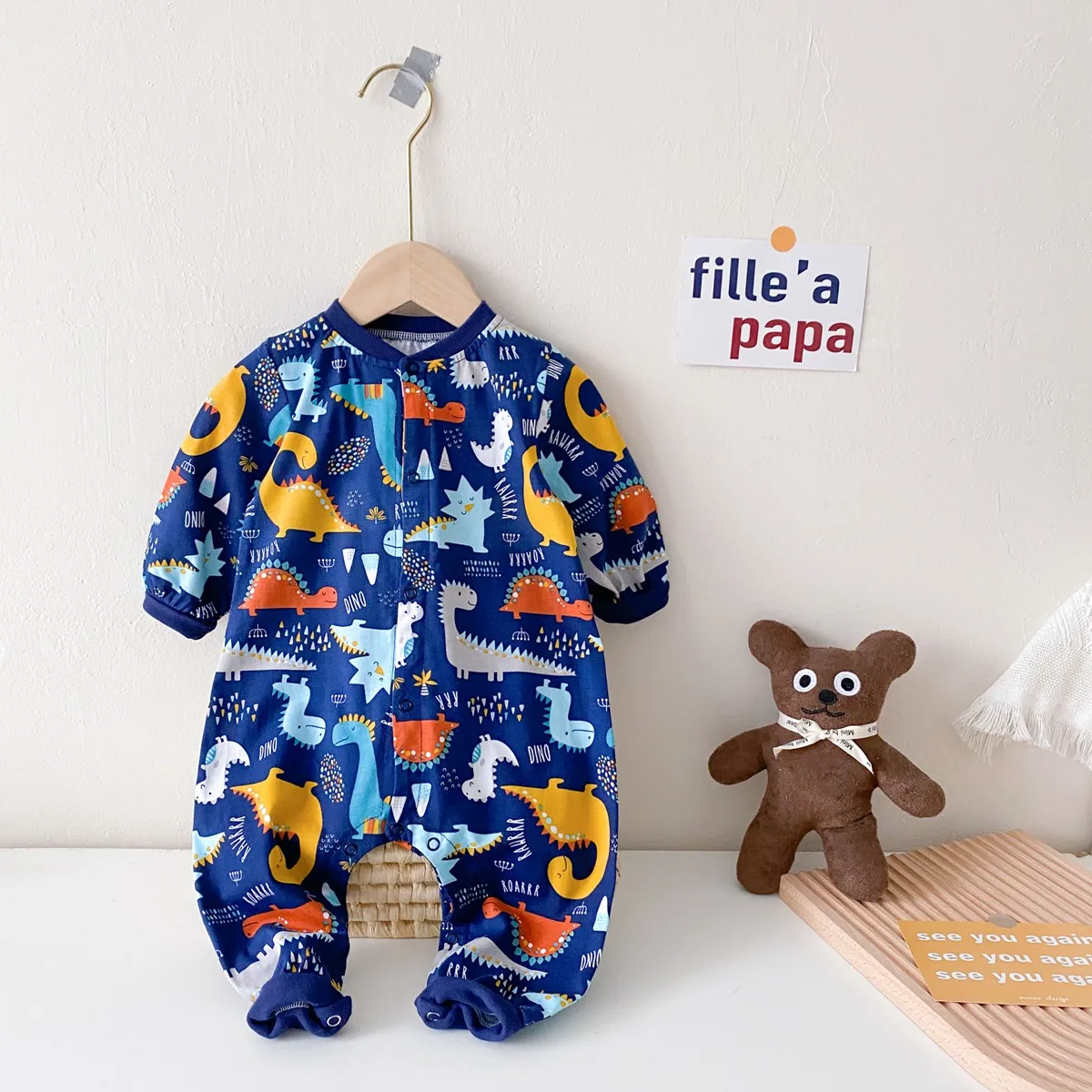 Sanlutoz Autumn Long Sleeve Baby Boys Girls Jumpsuits Clothing Unisex Infants Rompers Cartoon Cute Animal