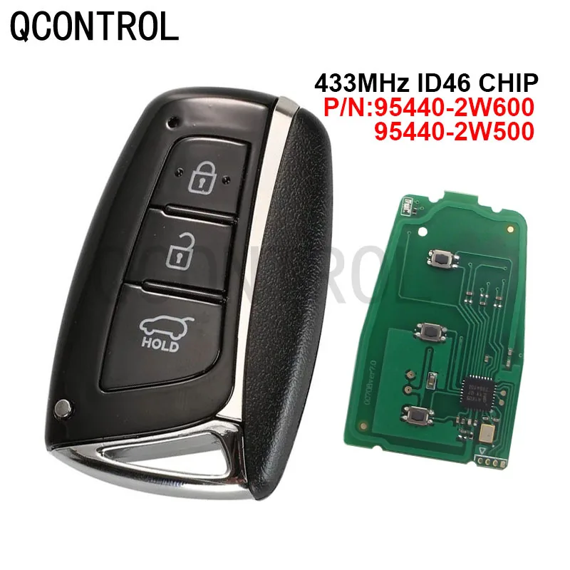 Qcontrol 3 Knoppen Afstandsbediening Sleutel Smart Card Autosleutel Voor Hyundai Nieuwe Santa Fe IX45 Met PCF7945 Chip 95440-2W600 95440-2W500