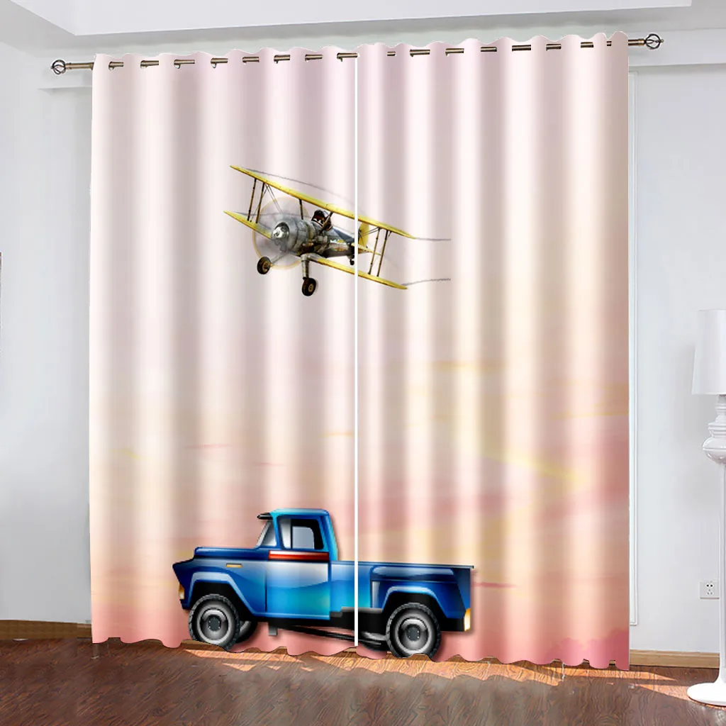 

Airplane Blackout Curtain Aircraft Flying Aviation Theme Window Curtains for Living Room Bedroom Drapes Decor(2 Panels)