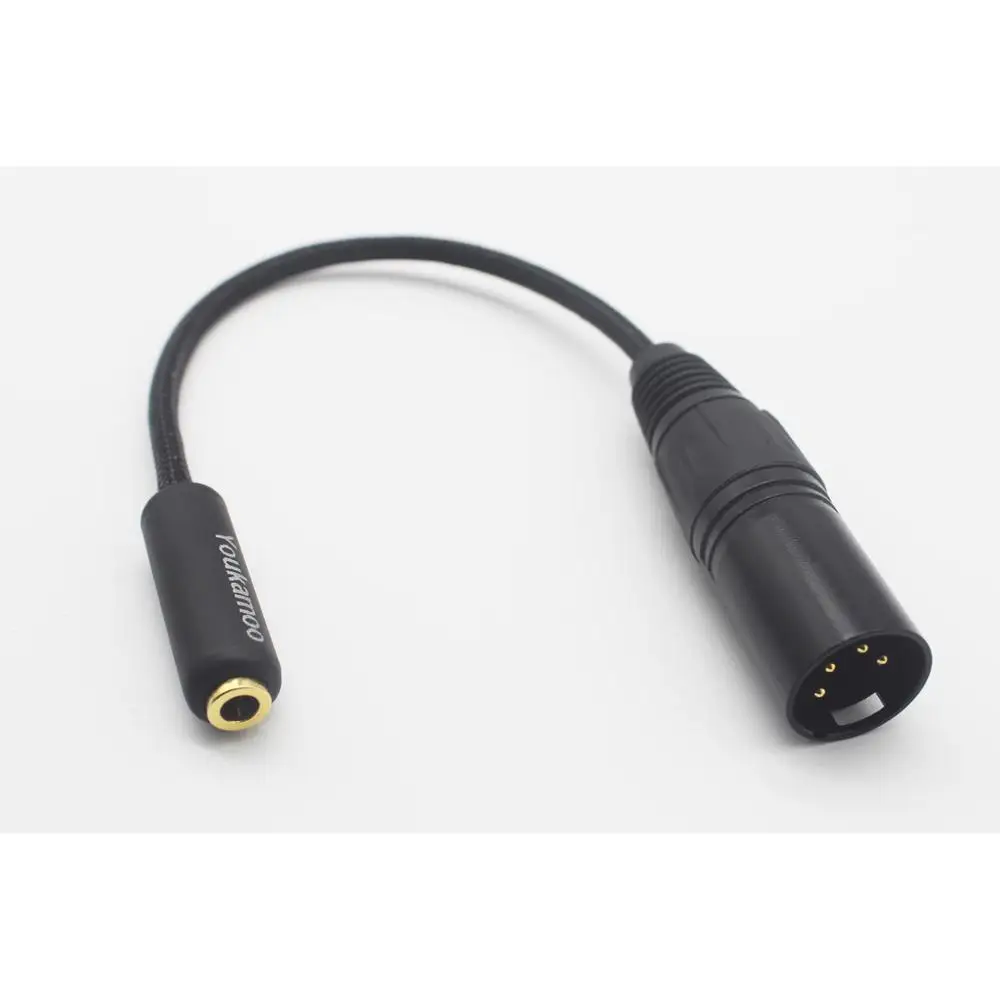 Cable adaptador de auriculares de Audio Chapado en plata, 4 pines, XLR a 4,4mm, hembra equilibrada, 8 núcleos, 15cm [4,4mm hembra], hembra a macho