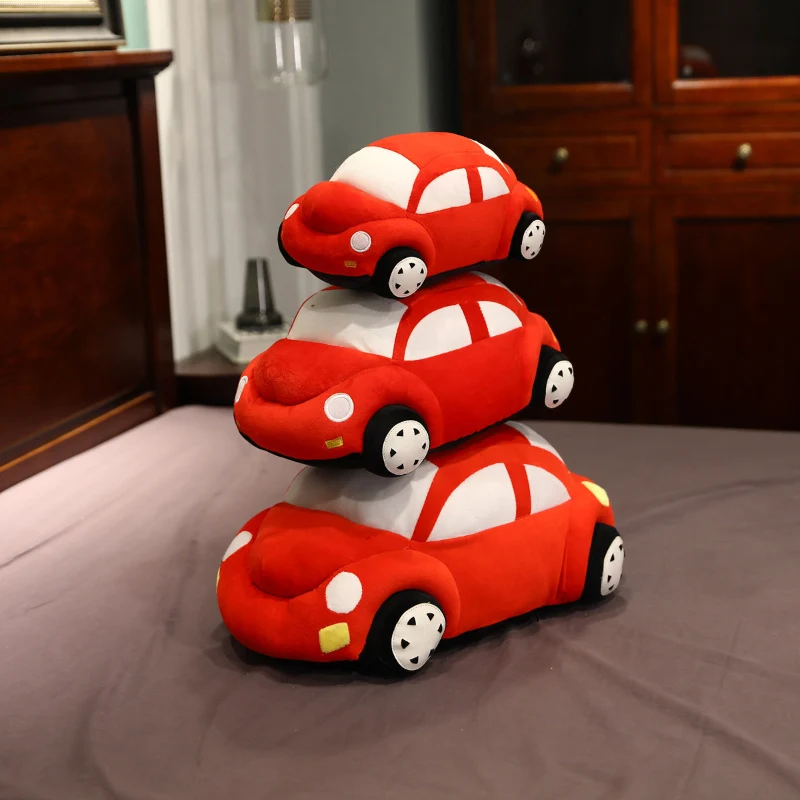 1pc Car Plush Toy Cute Stuffed Fluffy Car Throw Pillow Baby Kids Home Decor Boy\'s Toy Birthday Gift for Children