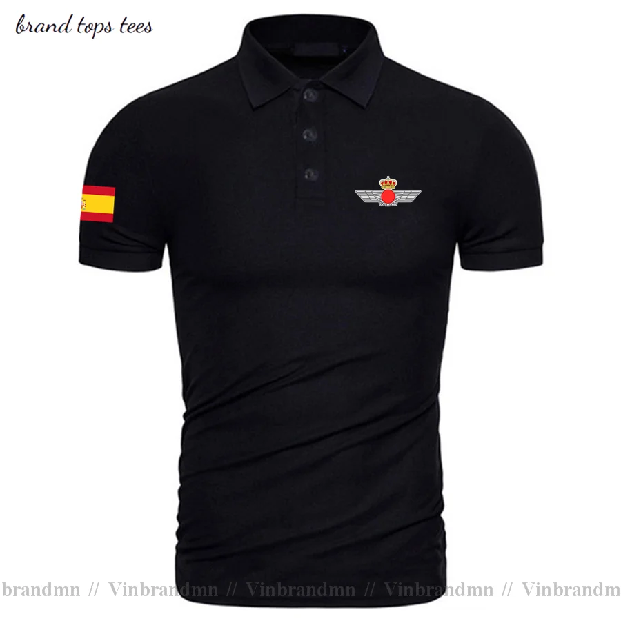 Armed Forces Kingdom of Spain Espana ESP Printed Polo Shirt men\'s Fashion country Cotton Spanish Military Air Solid Polo Shirts