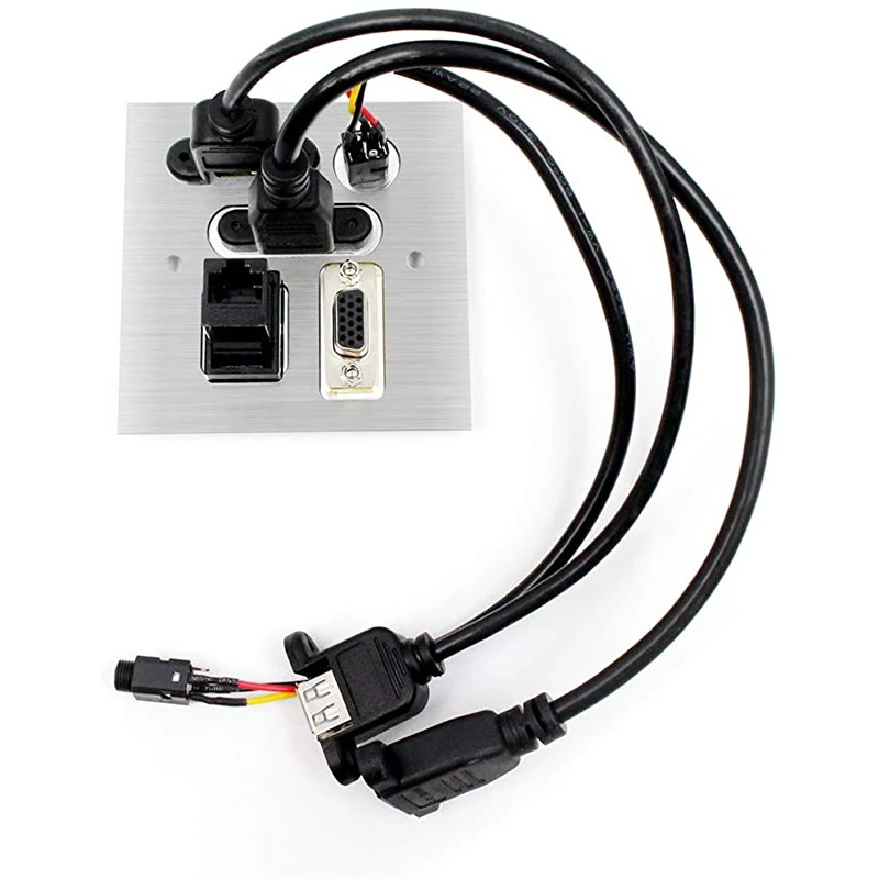 Imagem -02 - Soquete de Instalação de Parede Painel de Liga de Alumínio com Hdmi Usb Áudio Porta Vga Conector Multimídia