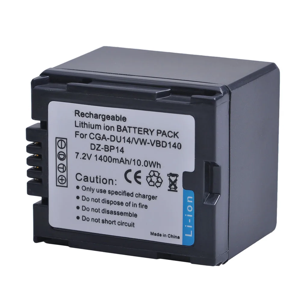 

Durapro 1400mAH CGA-DU14 CGA DU14 Li-ion Battery For Panasonic DU06 DU07 NV-GS10 VDR-M70/M50 VW-VBD140 DZ-BP14 Camera Battery