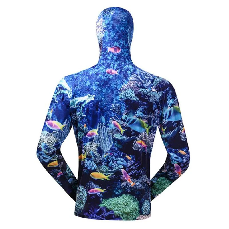 Fishing Shirt Breathable Quick Dry Fishing Jersey Anti-UV Sunscreen Sun Protection Clothes Professional Fishing Hoodie With Mask