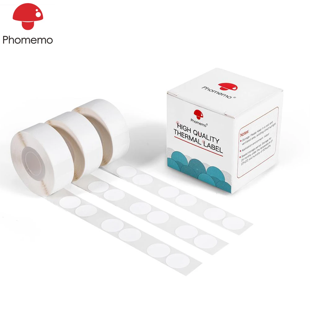 Phomemo ورق للطباعة الحرارية ذاتية اللصق لطابعة ملصقات Phomemo D30-3 لفات من 660 ملصقات 14x14 مللي متر ملصقات الورق