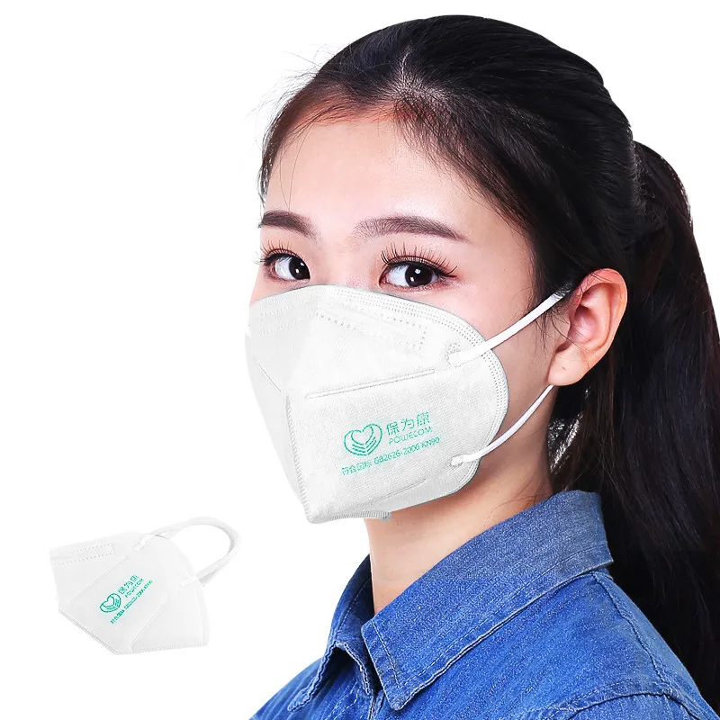 Powecom KN90 Masker Particulate Anti-stof Smog-Proof PM2.5 Opvouwbare Comfortabele Oor Hoofd Type Respirator Productie Gezichtsmasker