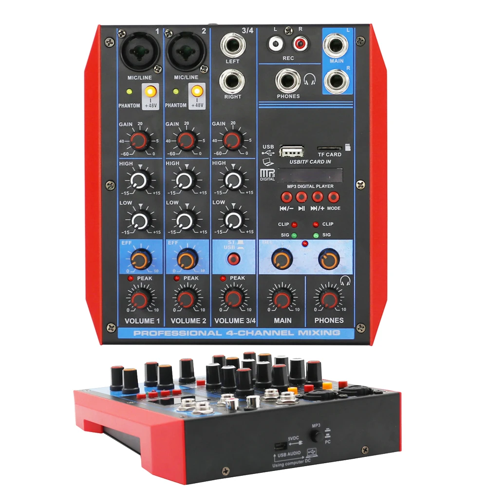 โฮสต์ขาย4 6 8ช่องบลูทูธเสียง Stage Live Mixng Mixer เชื่อมต่อไร้สายไมโครโฟนแบบมีสาย