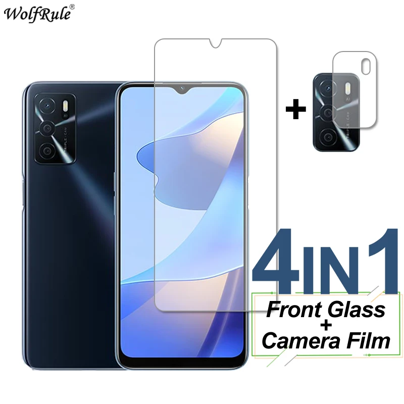 4In1 Tempered Glass For OPPO A54S A56 A53 A54 A55 A32 A33 A53S Screen Protector Protective Phone Camera Lens Film For OPPO A54S