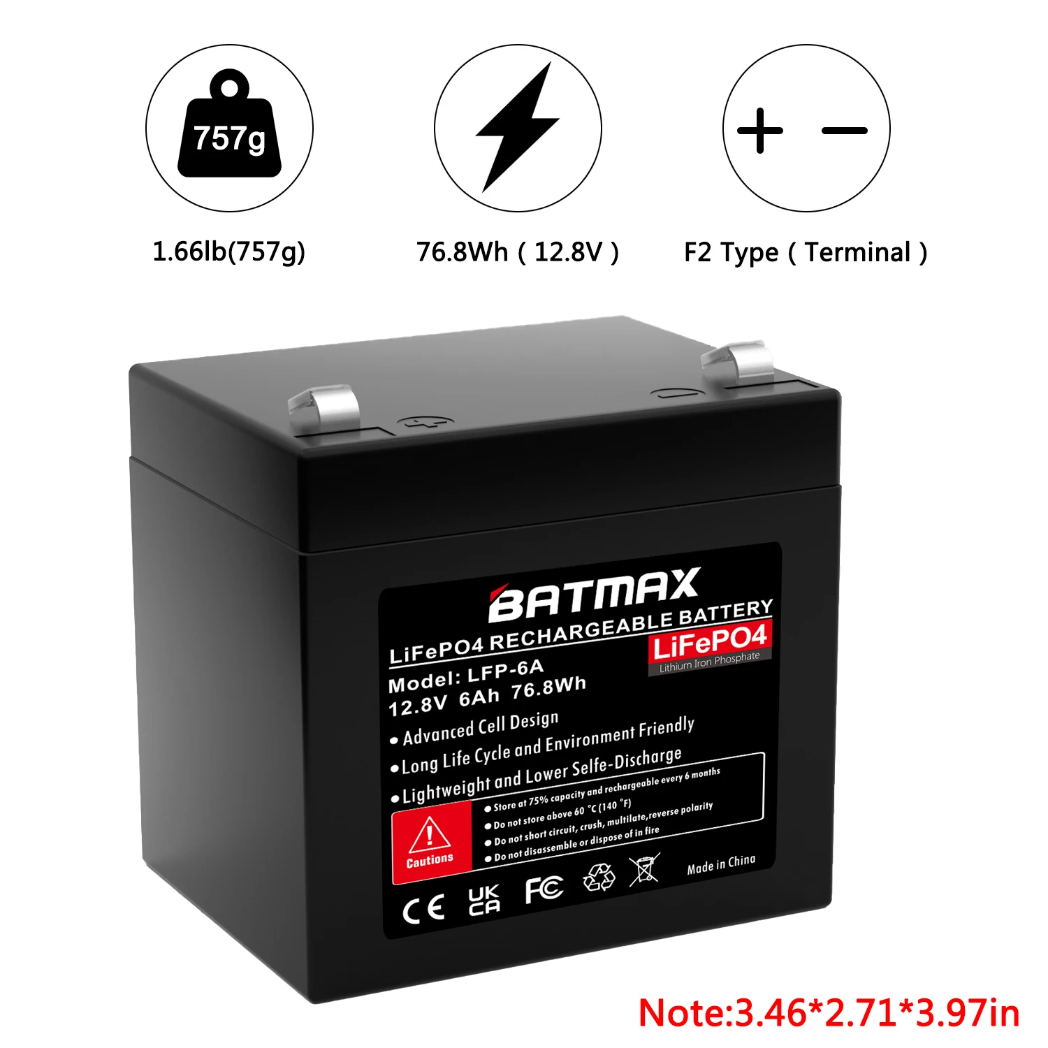 12 فولت 6A LiFePo4 بطارية قابلة للشحن حزمة للدراجات النارية سيارة كهربائية الشمسية بطارية العاكس عربة جولف ، قارب ، النظام الشمسي ، UPS