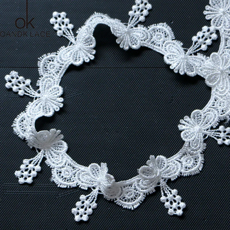 2 Yards High quality Water Soluble  Lace Trim Braid Lace DIY Garment Accessories Embroidery Fabric Lace Trims