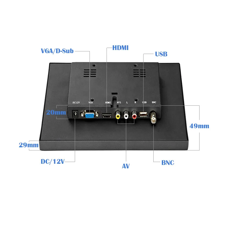 Imagem -04 - Zhixianda-monitor Industrial para Computador Tela Lcd 10 Unidades Bnc Hdmi av Vga Entrada Usb