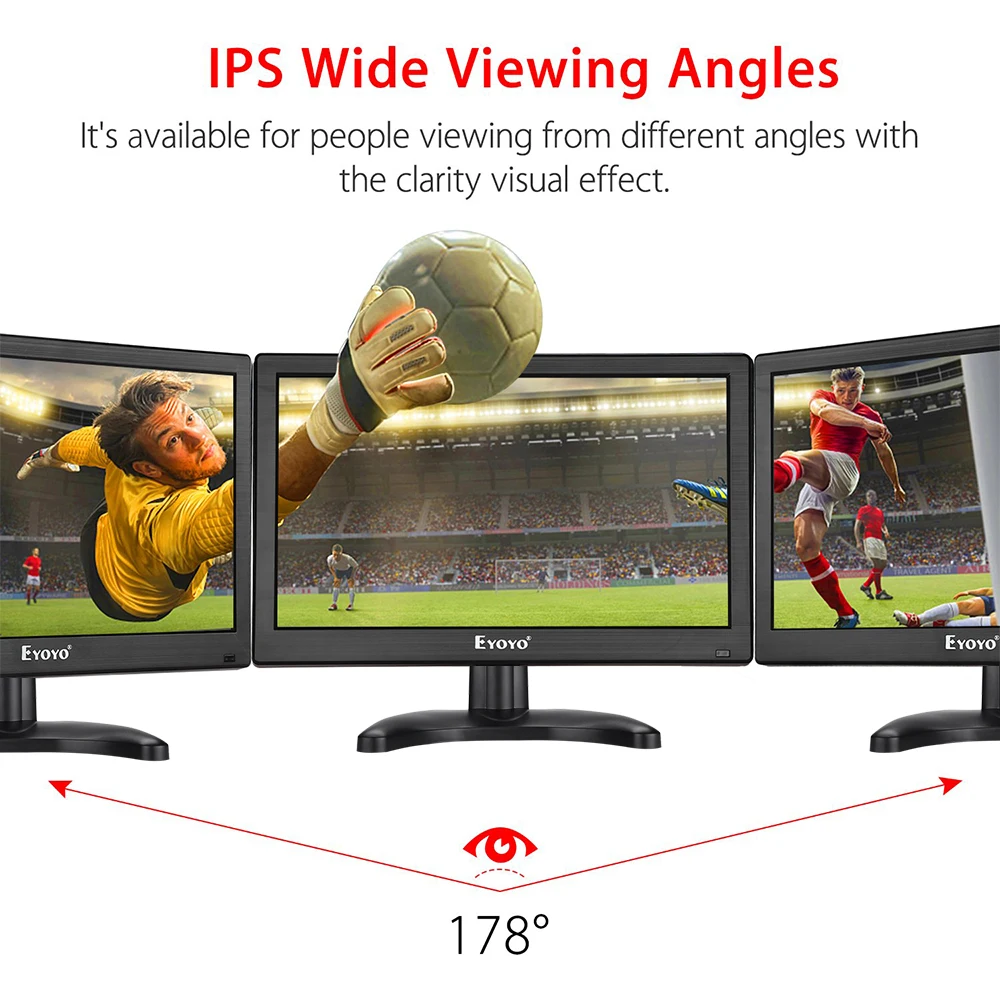 Eyoyo EM12K Mini TV LCD da 11.6 pollici 1920x1080P Monitor IPS HDMI BNC VGA Display telecomando con ingresso USB per Computer Office