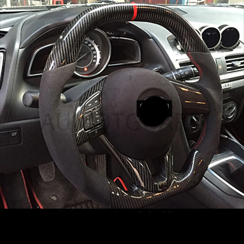 Car Carbon Fiber Steering Wheel for MAZDA3 Axela CX-5