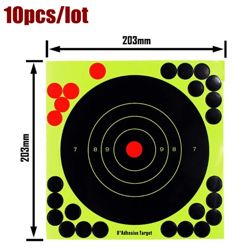 Papier d'entraînement tactique pour cible de tir, autocollant fluorescent pour la chasse au paintball, 10 pièces