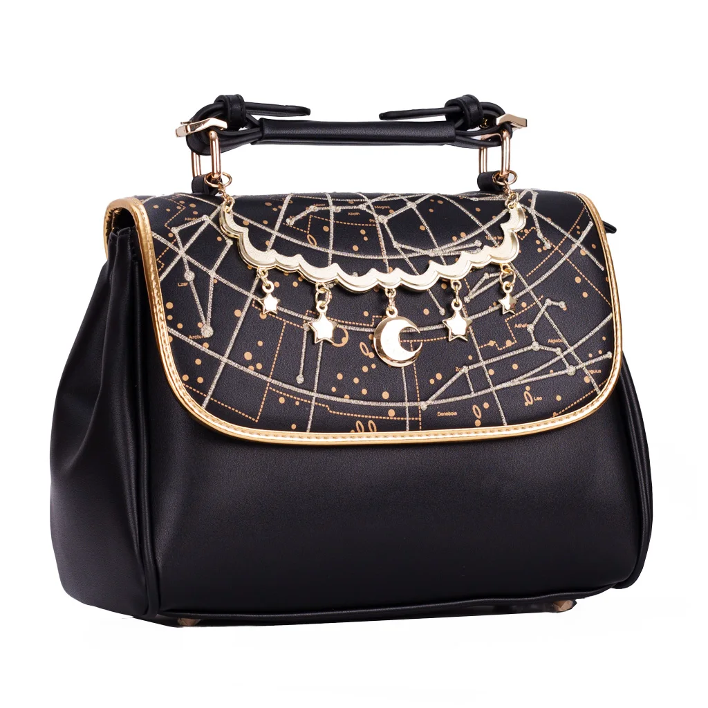 

Gothic Galaxy Print PU Leather Lolita Handbags