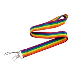 CB802 Rainbow Lanyard Cartoon Neck Strap Lanyard for Key ID Card Badge Holder Mobile Phone Straps Lanyard Keychain