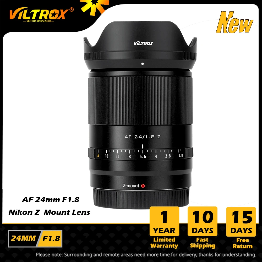 

Viltrox 24mm F1.8 Z for Nikon Cameras lens Auto Focus Full Frame Lens Wide Angle Prime AF Lens Nikon Z Mount Z5 Z6 Z7 ZFC Z30 Z9