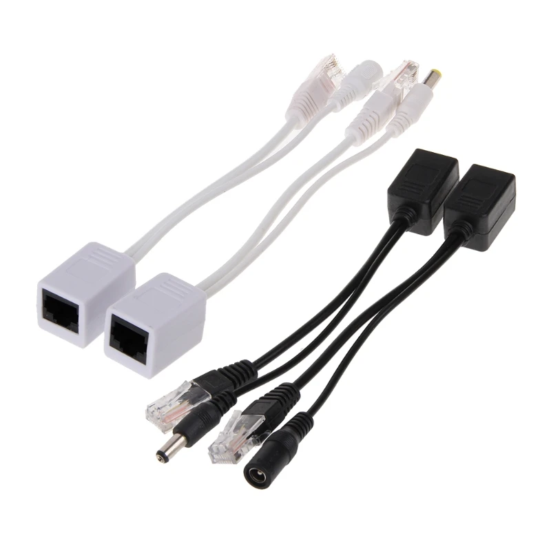 RJ45 Injector POE Splitter Adapter Cable Processor Kit Passive Power Over Ethernet 12-48V 77UB