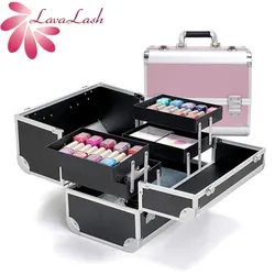 Professional Large Capacity Makeup Fashion Toiletry Cosmetic Bag Women Multilayer Storage Box Portable Make Up Suitcase