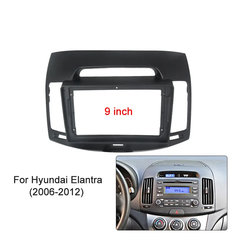 Alloggiamento in plastica anteriore da 9 pollici per Hyundai Elantra 2006-2012 telaio in plastica anteriore per autoradio con spine per cavi set completo