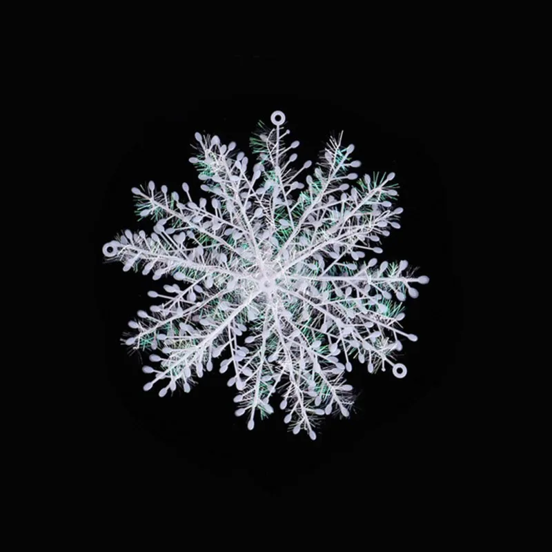 Christmas Tree Decoration Snowflakes 6cm-18cm White Plastic Artificial Snow Home Decorations 2020 Happy New Year Party Supplies