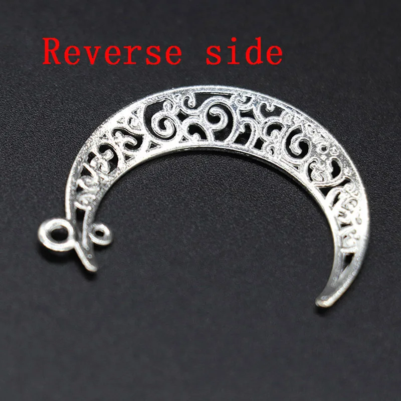 Mibrow 20pcs/lot Vintage 7 Colors Moon Charms Pendant 37mm Size Moon Charm for DIY Jewelry Making Findings