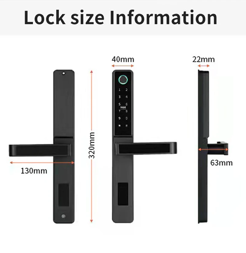 Imagem -02 - Tuya Waterproof Smart Door Lock Impressão Digital Bloqueio sem Chave Vidro Deslizante Portão ao ar Livre Wi-fi App