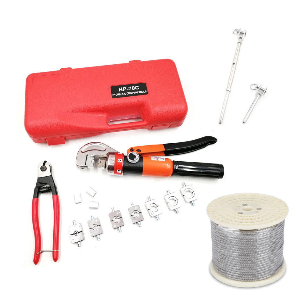 Hydraulic Wire Rope Crimper KIT-70C For 4-70mm Stainless Steel Hydraulic Cutting Crimping Tool Set