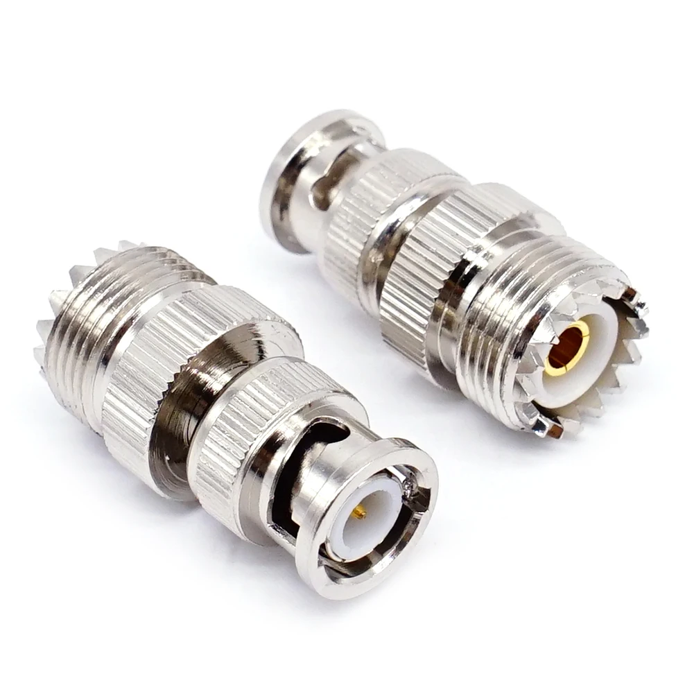 2pcs So239 Pl-259 Bnc Male To Uhf Female Rf Coaxial Adapter Bnc To Uhf Coax Jack Connector