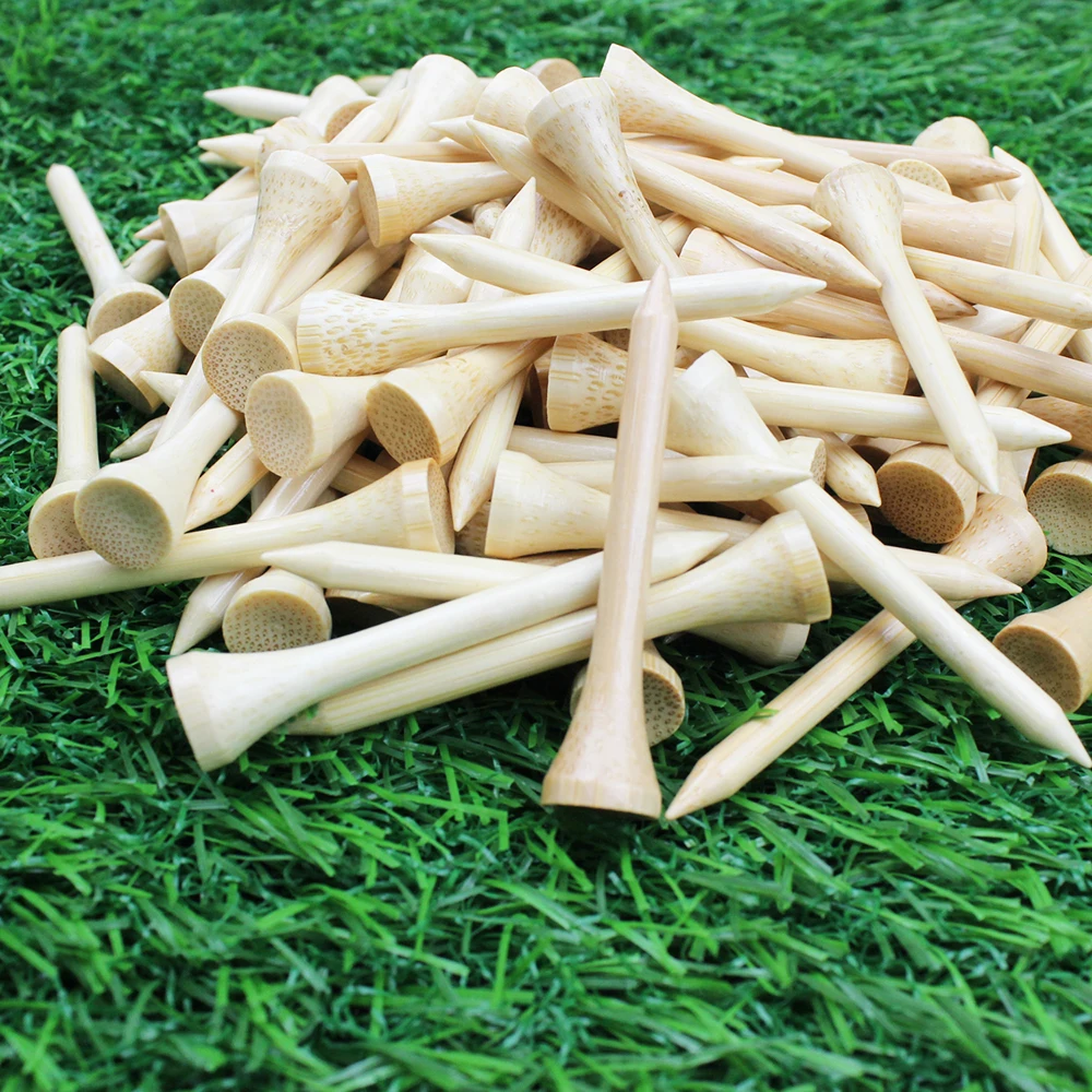 100Pcs/Pack 54MM High Quality Color Bamboo Golf Tees Wood Supplies Accessories