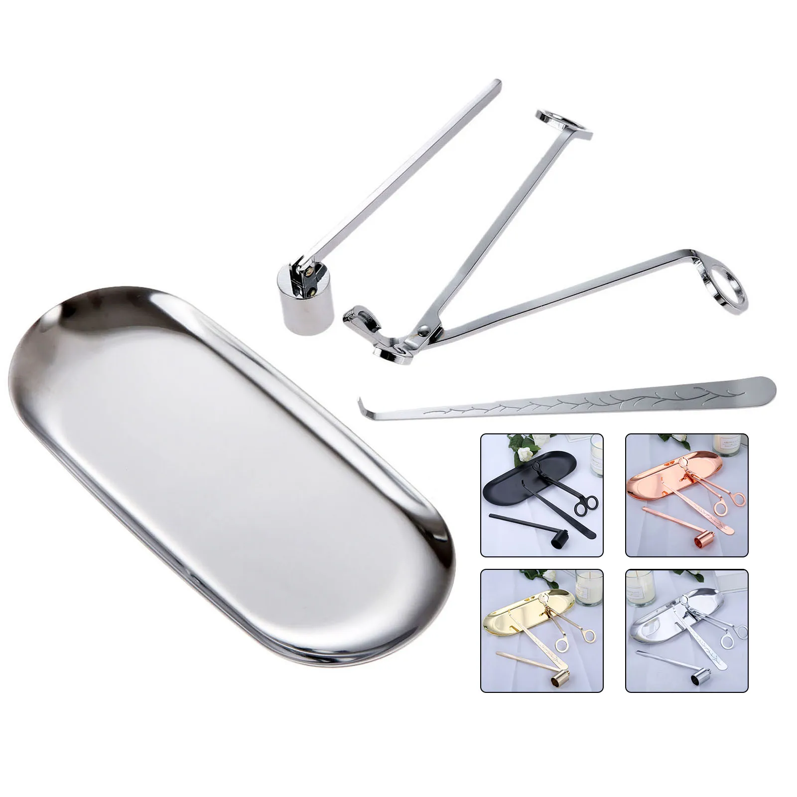 캔들 자동차 키트, 캔들 윅 트리머, 캔들 윅 디퍼 캔들 스너퍼 스토리지 트레이, 캔들 케어 수리 도구, 홈 데코, 4 개/세트