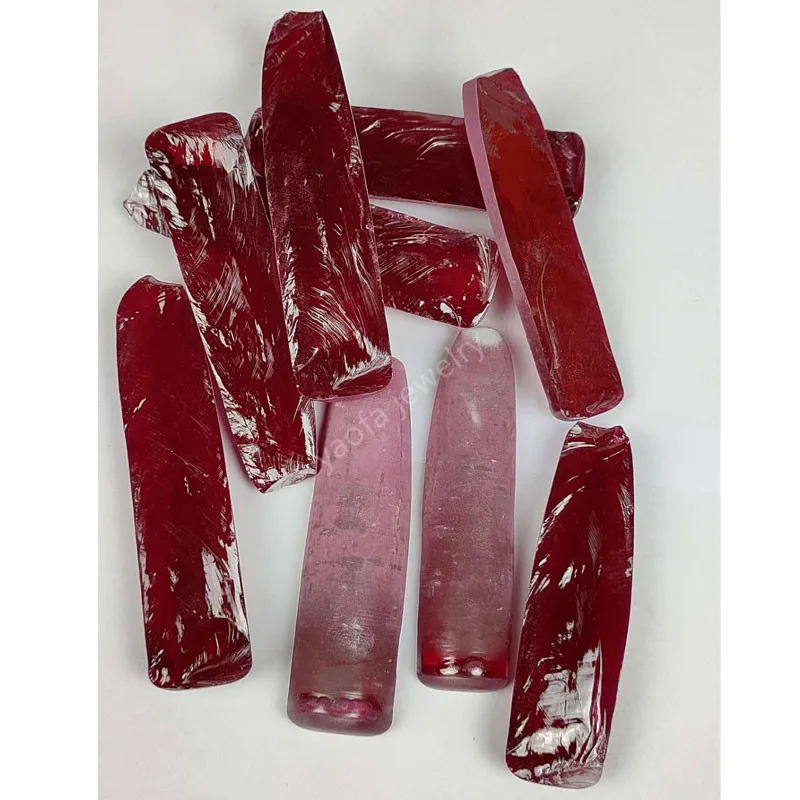 Hardness 9 Sale 0.1kg 100g Synthetic 5# Red Rose Color Rough Raw Material Corundum Stone Uncut Laboratory Gems For Jewelry DIY