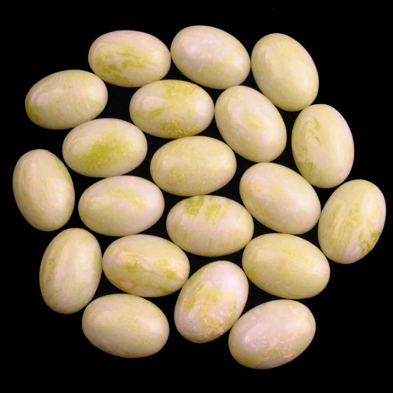 

20pcs Fashion hot sale Wholesale High Quality Lemon Jade Oval for jewelry Accessories 18x13x6mm TJ79912