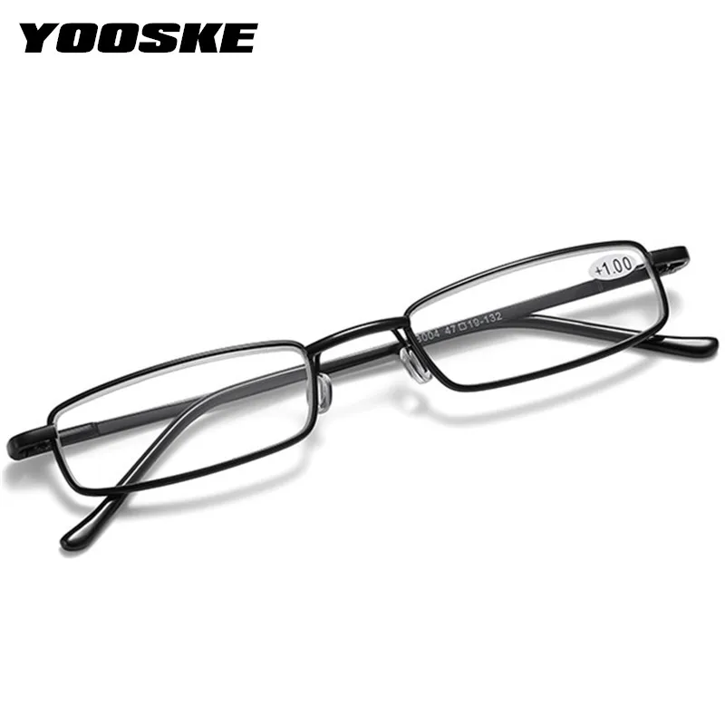 YOOSKE +1.5 2.0 2.5 Reading Glasses Women Men Ultralight Portable Mini Hyperopia Glasses Metal Presbyopia with diopters plus