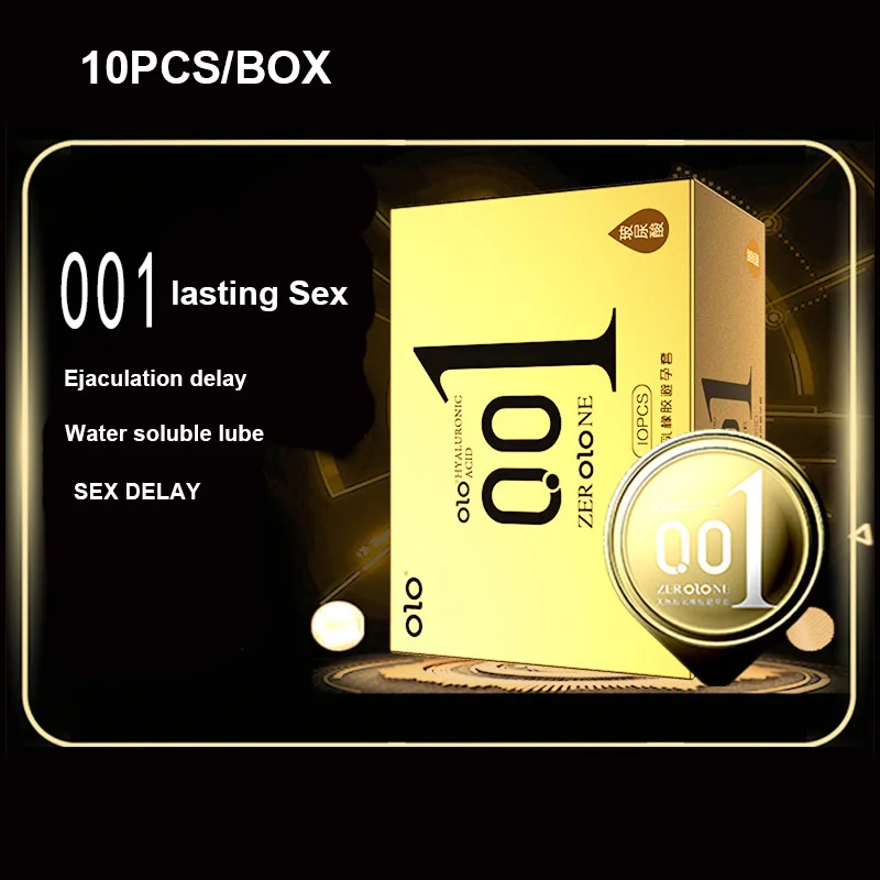 OLO ULTRA THIN CONDOM 0.01 Feeling Penis Sleeve Hyaluronic Acids Rubber latex Ejaculation Delay dotted Condoms intimate sex toy