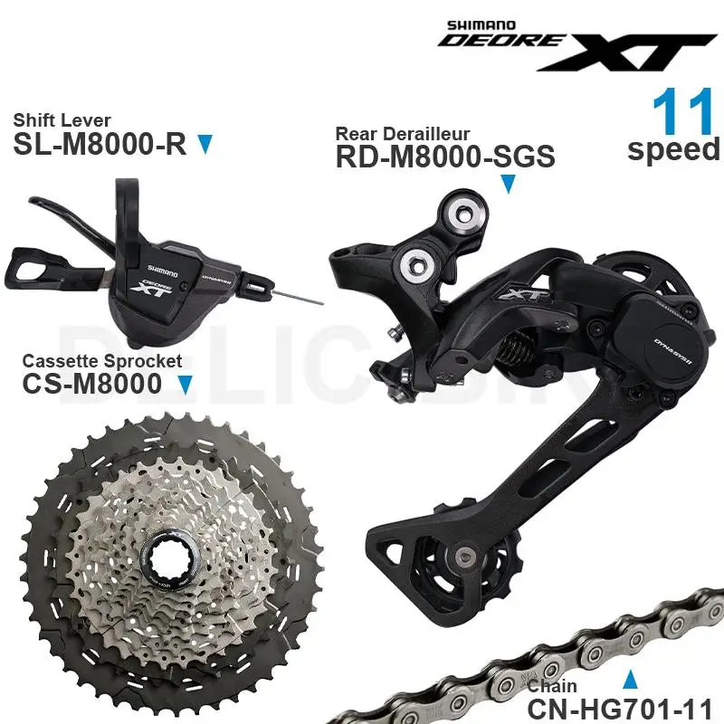 

SHIMANO DEORE XT M8000 1x11Speed Groupset Shifter SL-M8000 CN RD-M8000 Rear Derailleur CS-M8000 Cassette 11-42T/46T MTB Bike