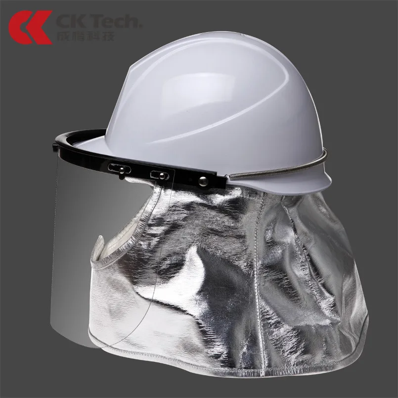 

CK Tech. Furnaceman Safety Helmet Heat Resistance Protective Masks Aluminium Foil Flame Retardant Shawl Helmets Cap