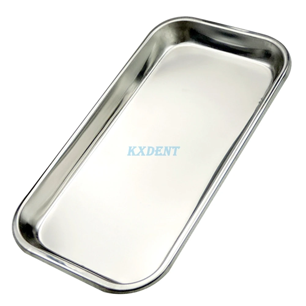 1pcs Stainless Steel Medical Surgical Dental Dish Storage Tray With Recessed Corners for Dentistry Lab Instrument Tools