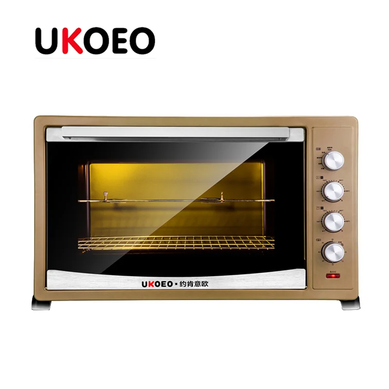 UKOEO HBD-1201 Electric Oven 120L stainless steel Commercial Baking Toaster Mechanical Control Baking salamander stove