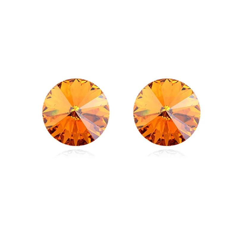 Ms Betti Round Stone Stud Earring Cute Simple Design 8/10/12/14mm  Rivori With Crystal From Austria 2021 Women Gift