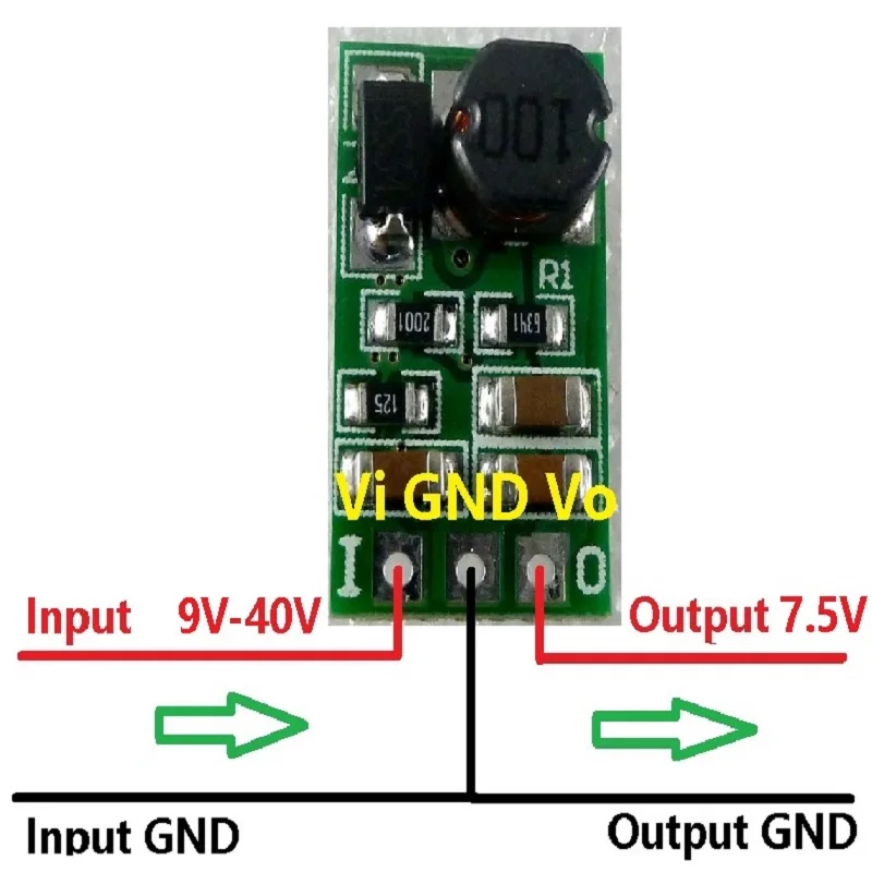 The 1A DC-DC Converter Step-Down Buck Module from DC 9-40V to 7.5V for Switch Set top Router Attendance Machine Instruments