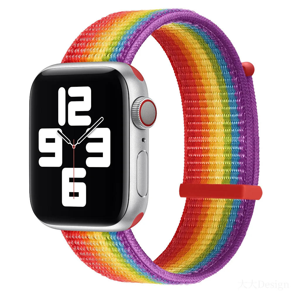 Nylon Strap For Apple Watch 44mm 40mm 42mm 38mm 41mm 45mm Sport loop band iwatch 1 2 3 4 5 6 7 bracelet for apple watch SE strap