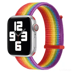 Nylon Strap For Apple Watch 44mm 40mm 46mm 38mm 41mm 45mm Sport loop band iwatch 4 5 6 7 8 9 bracelet for apple watch SE strap