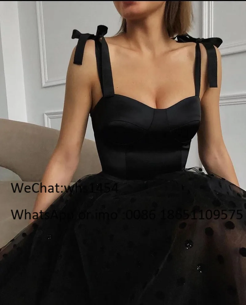 Mbcullyd Black Tulle Cocktail Dresses 2023 Short Knee Length Prom Party Dress Graduation Fancy vestido coctel mujer elegant