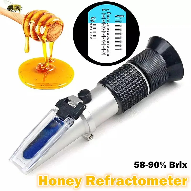 

Refractometer Honey Tester 58-90% Brix 38-43°Baume 12-27% Water For Beekeeper Bee Honey Refractometer Sugar Meter Refactometer