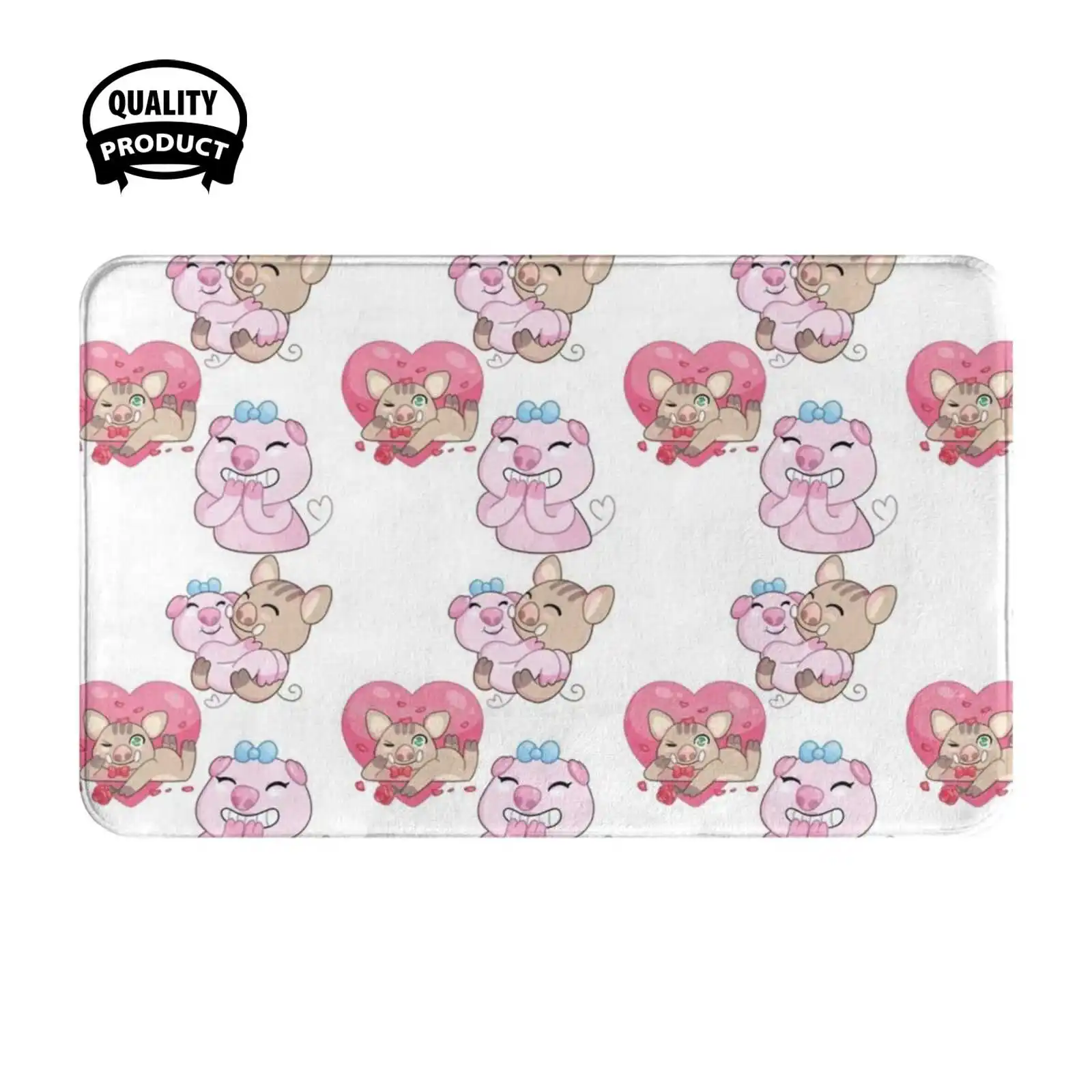 Cute Piggie Sticker Crazy , Just For You Soft Cushion Home Carpet Door Mat Car Rug Moo Humors Cow Pile Livestock Farm Animals