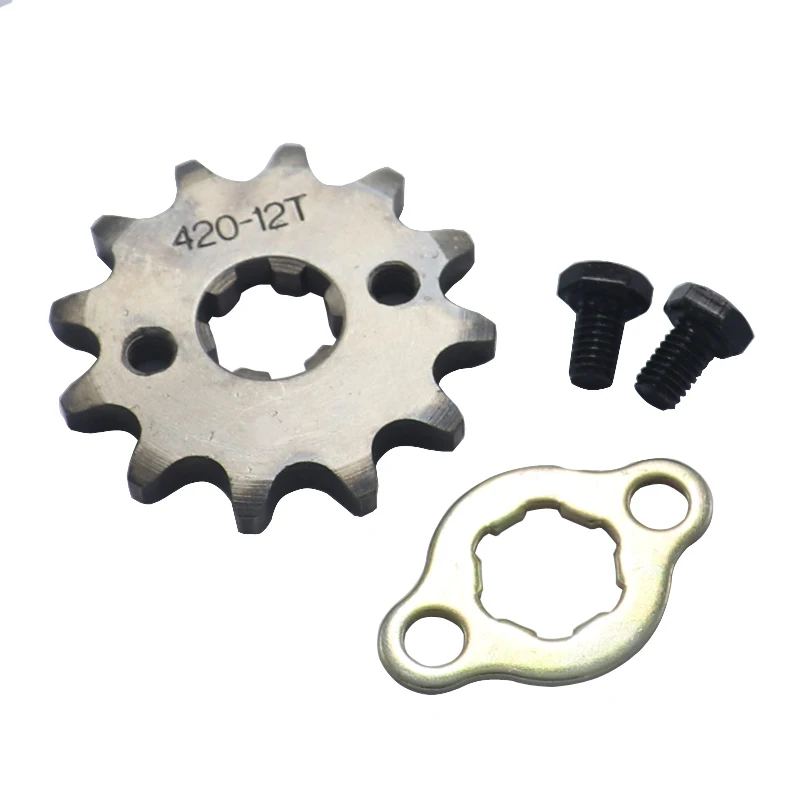 Front Engine 420# 17mm 12T Teeth Chain Sprocket With Retainer Plate Locker